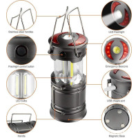 Solight LED nabíjecí kempingové svítidlo s lucernou, 200lm, šedá