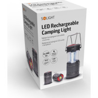 Solight LED nabíjecí kempingové svítidlo s lucernou, 200lm, šedá
