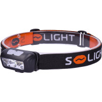 Solight LED čelová nabíjecí svítilna, 150 + 100lm, bílé a červené světlo, Li-Ion