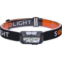 Solight LED čelová nabíjecí svítilna, 150 + 100lm, bílé a červené světlo, Li-Ion