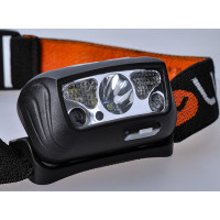 Solight LED čelová nabíjecí svítilna, 150 + 100lm, bílé a červené světlo, Li-Ion