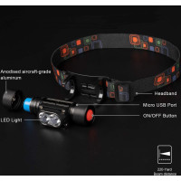 Solight LED čelová nabíjecí svítilna, 650lm, Li-Ion