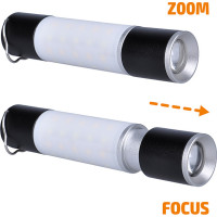 Solight LED nabíjecí ruční svítilna s kampingovou lucernou, 250lm, power bank, Li-Ion