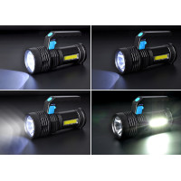 Solight LED nabíjecí svítilna s rukojetí a bočním světlem, 150+100lm, Li-Ion