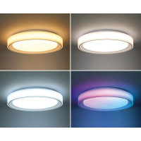 Solight LED osvětlení s dálkovým ovladačem Floco, 30W + 6W RGB, 2100lm, 40cm, změna chromatičnosti, stmívatelné