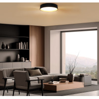 Solight LED osvětlení s dálkovým ovladačem Larios Black, 48W, 3360lm, 39cm, změna chromatičnosti, stmívatelné