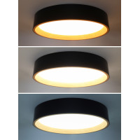 Solight LED osvětlení s dálkovým ovladačem Larios Black, 48W, 3360lm, 39cm, změna chromatičnosti, stmívatelné