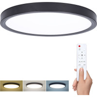 Solight LED osvětlení s dálkovým ovladačem Estela Black, 36W, 2700lm, 30cm, změna chromatičnosti, stmívatelné