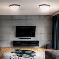 Solight LED osvětlení s dálkovým ovladačem Estela Black, 36W, 2700lm, 30cm, změna chromatičnosti, stmívatelné