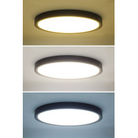 Solight LED osvětlení s dálkovým ovladačem Estela Black, 36W, 2700lm, 30cm, změna chromatičnosti, stmívatelné