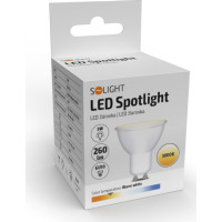 Solight LED žárovka, bodová , 3W, GU10, 3000K, 260lm, bílá