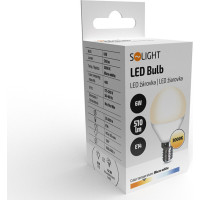 Solight LED žárovka, miniglobe, 6W, E14, 3000K, 510lm, bílé provedení