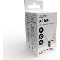 Solight LED žárovka, miniglobe, 6W, E14, 4000K, 510lm, bílé provedení