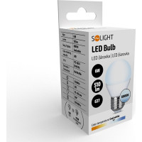 Solight LED žárovka, miniglobe, 6W, E27, 6000K, 510lm