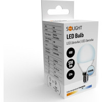 Solight LED žárovka, miniglobe, 6W, E14, 6000K, 510lm