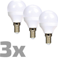 ECOLUX LED žárovka Ecolux 3-pack , miniglobe, 6W, E14, 3000K, 450lm, 3ks