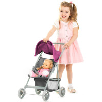 CHIPOLINO Sportovní kočárek pro panenky Alice Grey, Pink linen