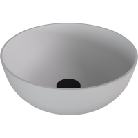 Polysan BANERA ROUND umyvadlo na desku, litý mramor, průměr 39cm, bílá mat 14337MAT