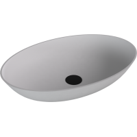 Polysan BANERA OVAL umyvadlo na desku, litý mramor, 60x40cm, bílá mat 14397MAT