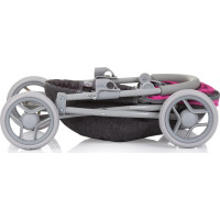 CHIPOLINO Hluboký kočárek pro panenky Daisy Grey,Pink linen