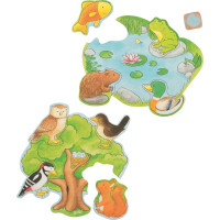 GOKI Puzzle hra s kostkou Kdo kde bydlí?