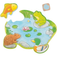 GOKI Puzzle hra s kostkou Kdo kde bydlí?