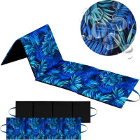 Oboustranná plážová podložka 180x50x3 cm - černá/Blue Passion