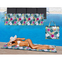 Oboustranná plážová podložka 180x50x3 cm - grafitová/Verano šedá
