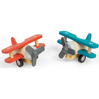Bigjigs Toys Dřevěné natahovací letadlo Dvouplošník 1 ks