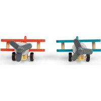 Bigjigs Toys Dřevěné natahovací letadlo Dvouplošník 1 ks