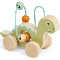 Bigjigs Toys Diplodokus na kolečkách s korálkovým labyrintem