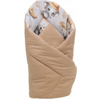 Oboustranná zavinovačka pro miminka 80x80 cm BABYMAM PREMIUM - Dobrodružství v džungli/skořicová
