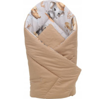 Oboustranná zavinovačka pro miminka 80x80 cm BABYMAM PREMIUM - Dobrodružství v džungli/skořicová