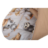 Oboustranná zavinovačka pro miminka 80x80 cm BABYMAM PREMIUM - Dobrodružství v džungli/skořicová
