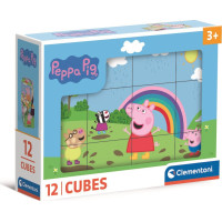 CLEMENTONI Obrázkové kostky Prasátko Peppa, 12 kostek