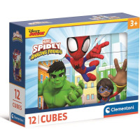 CLEMENTONI Obrázkové kostky Spidey a jeho úžasní přátelé, 12 kostek