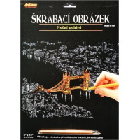 ARTLOVER Škrabací obrázek (zlatý) - Noční pohled na Tower Bridge