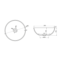 Polysan BANERA ROUND umyvadlo na desku, litý mramor, průměr 39cm, antracit mat 14337.51