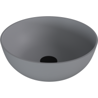 Polysan BANERA ROUND umyvadlo na desku, litý mramor, průměr 39cm, šedá mat 14337.31