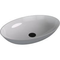 Polysan BANERA OVAL umyvadlo na desku, litý mramor, 60x40cm, bílá/šedá mat 14397.32