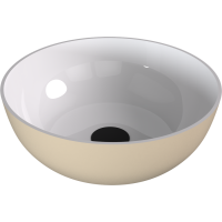Polysan BANERA ROUND umyvadlo na desku, litý mramor, průměr 39cm, bílá/béžová mat 14337.82