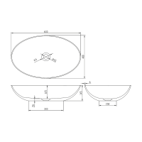 Polysan BANERA OVAL umyvadlo na desku, litý mramor, 60x40cm, hnědá mat 14397.71