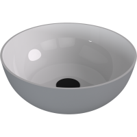 Polysan BANERA ROUND umyvadlo na desku, litý mramor, průměr 39cm, bílá/šedá mat 14337.32