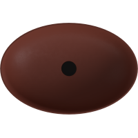 Polysan BANERA OVAL umyvadlo na desku, litý mramor, 60x40cm, hnědá mat 14397.71