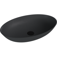 Polysan BANERA OVAL umyvadlo na desku, litý mramor, 60x40cm, antracit mat 14397.51