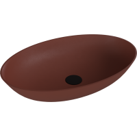 Polysan BANERA OVAL umyvadlo na desku, litý mramor, 60x40cm, hnědá mat 14397.71