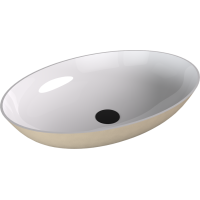 Polysan BANERA OVAL umyvadlo na desku, litý mramor, 60x40cm, bílá/béžová mat 14397.82