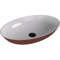 Polysan BANERA OVAL umyvadlo na desku, litý mramor, 60x40cm, bílá/hnědá mat 14397.72