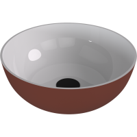Polysan BANERA ROUND umyvadlo na desku, litý mramor, průměr 39cm, bílá/hnědá mat 14337.72