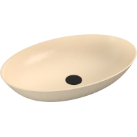 Polysan BANERA OVAL umyvadlo na desku, litý mramor, 60x40cm, béžová mat 14397.81